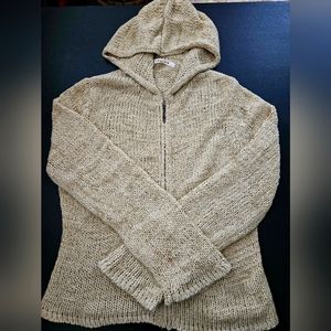 EUC - Studio M Zip Up Sweater - Size L - Light Tan